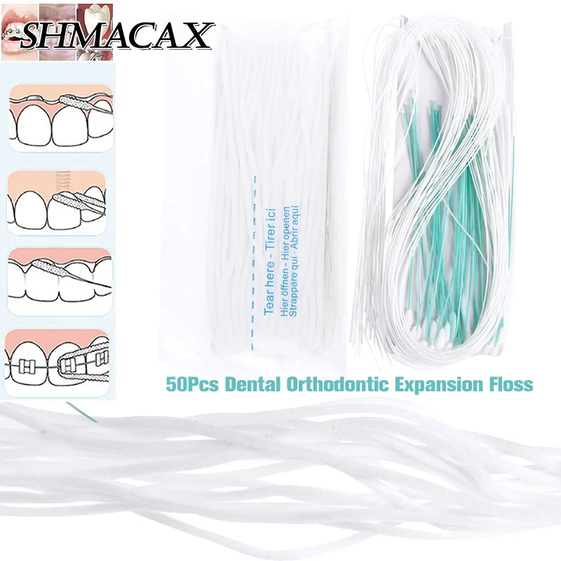 50pcs Toothpick Tool Floss Threaders Tooth Floss Holders Between Orthodontic Braces Bridge Hilo Dental Oral Clean Vue