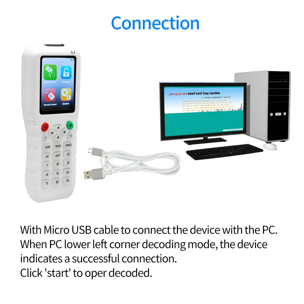 Full Frequency Decode Function Handheld 2.8'' Display Rfid Duplicator Reader Writer Copier New Upgrade Support Hundreds of Chips Vue