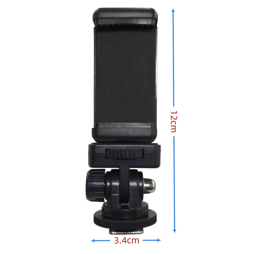 Hot Shoe Phone Mount Adapter for DSLR Camera Mobile Clip Holder Monitor Flexible Tripod Frame Vue