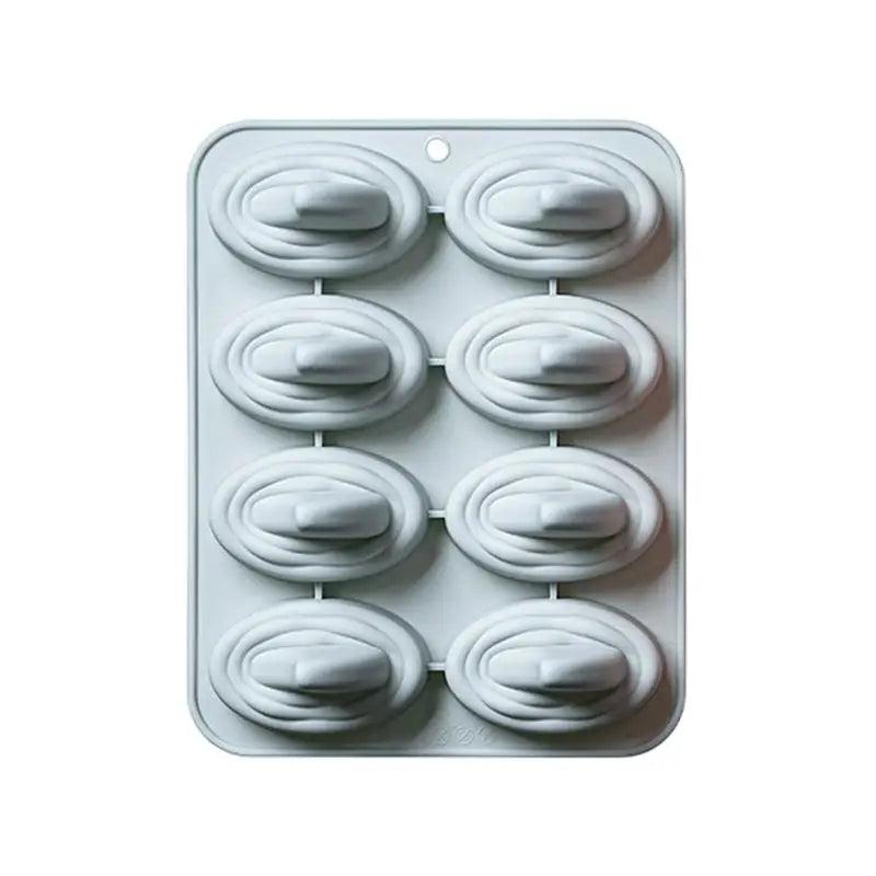 8-hole Shark Fin Shape Cake Silicone Mold Three-dimensional Ice Grid Chocolate Mould Baking Accessories〔CC11〕 Vue Blue