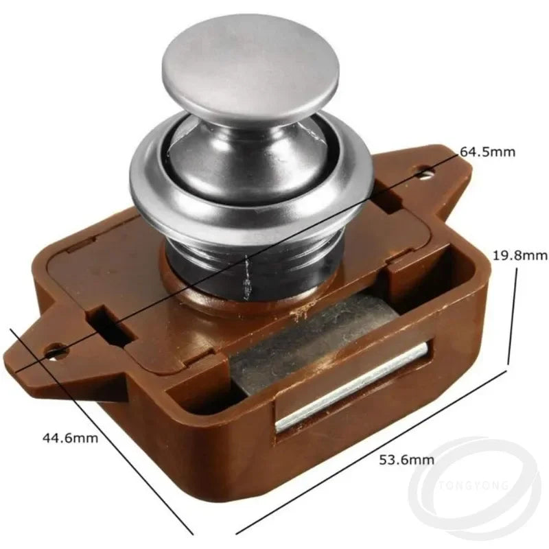 26mm RV Car Push Lock Push Button Latch Catch Keyless Door for RV Caravan Motorhome Furniture Hardware Boat Yacht Home Cabinet Vue