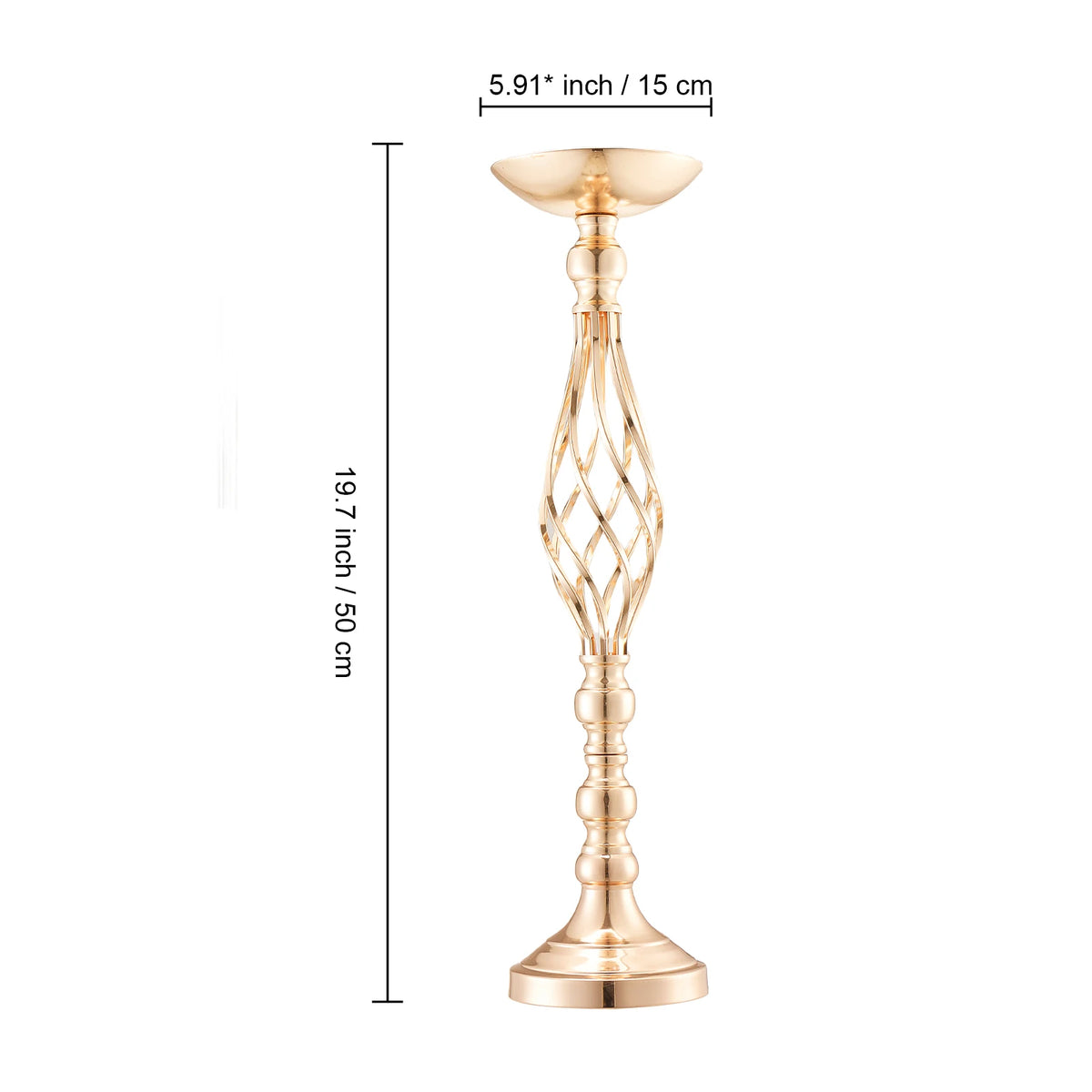 SucceBuy Tall Crystal Wedding Flower Stand Metal Wedding Centerpiece Vase Gold Flower Holders Floral Display Rack for Wedding Vue 58cm 20pcs L United Kingdom