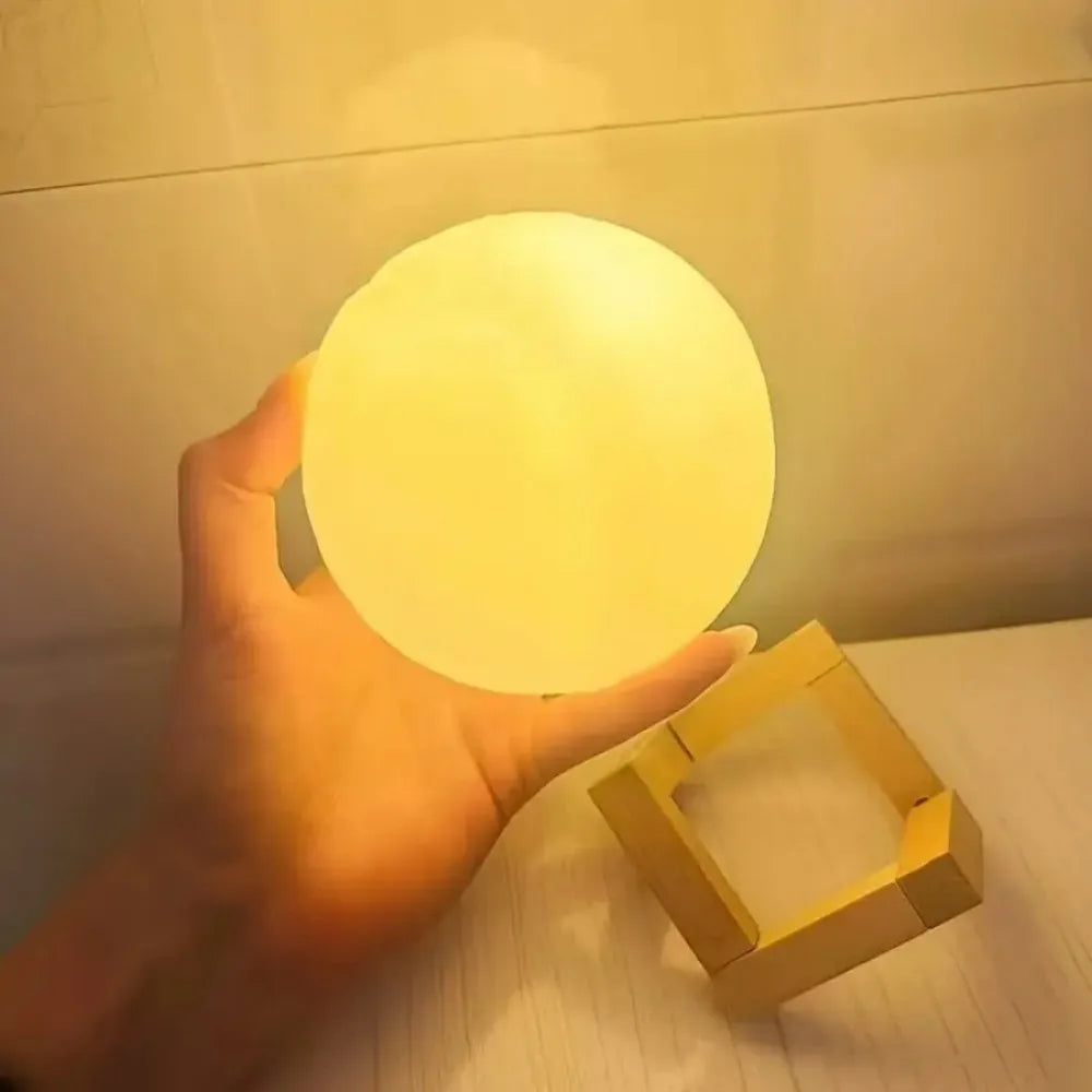 3D Moon Lamp Night Light, Battery Powered Table Lamp for Bedroom, Kids Room, Birthday Gift Home Party Holiday Aesthetic Decor Vue