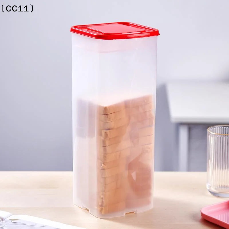 Empty Airtight Bread Box Kitchen Cabinet Plastic Food Container Toast Vue