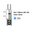 Ttlock Fingerprint Smart adjust Cylinder Lock password Biometric Electronic door Lock with digital Keypad Home intelligent lock Vue C50TT-Sliver60-40 China Mainland