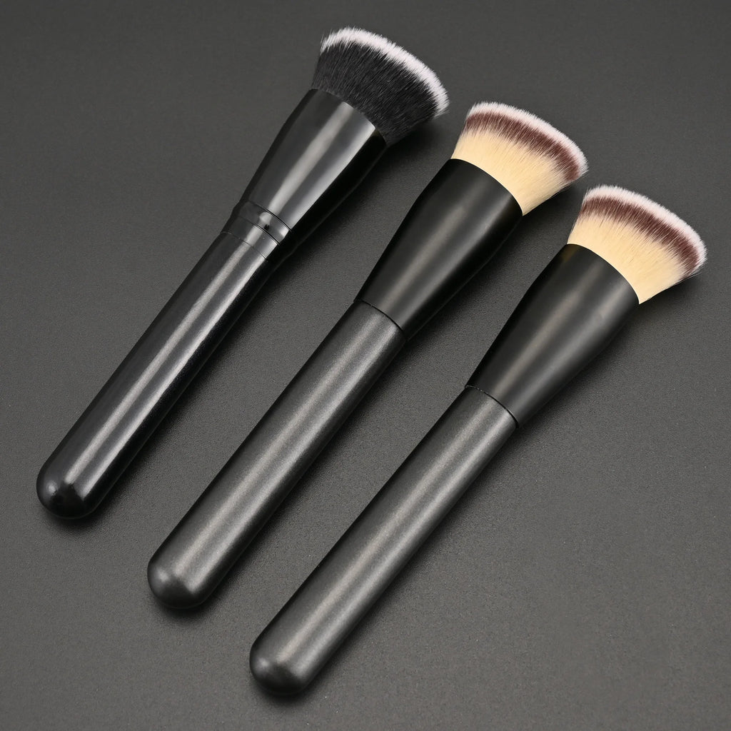 Professional Angle Foundation Makeup Brush Custom Logo Synthetic Hair For Liquid Cream Powder Emulsion Contouring Face Brush Vue