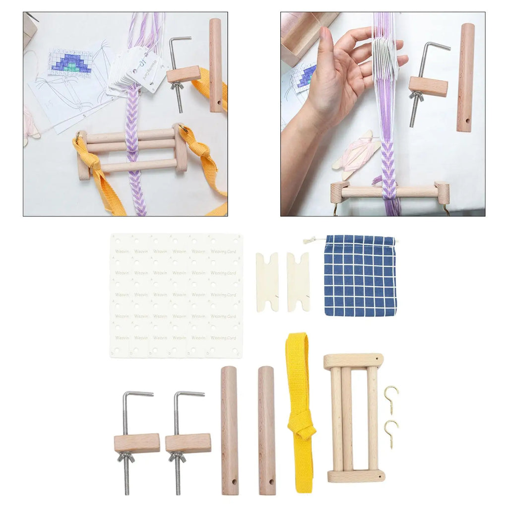 Warping Pegs And Clamp Handcraft Wood Craftsmanship Offering Easy And Wide Application For Weavers Strap Weaving Vue