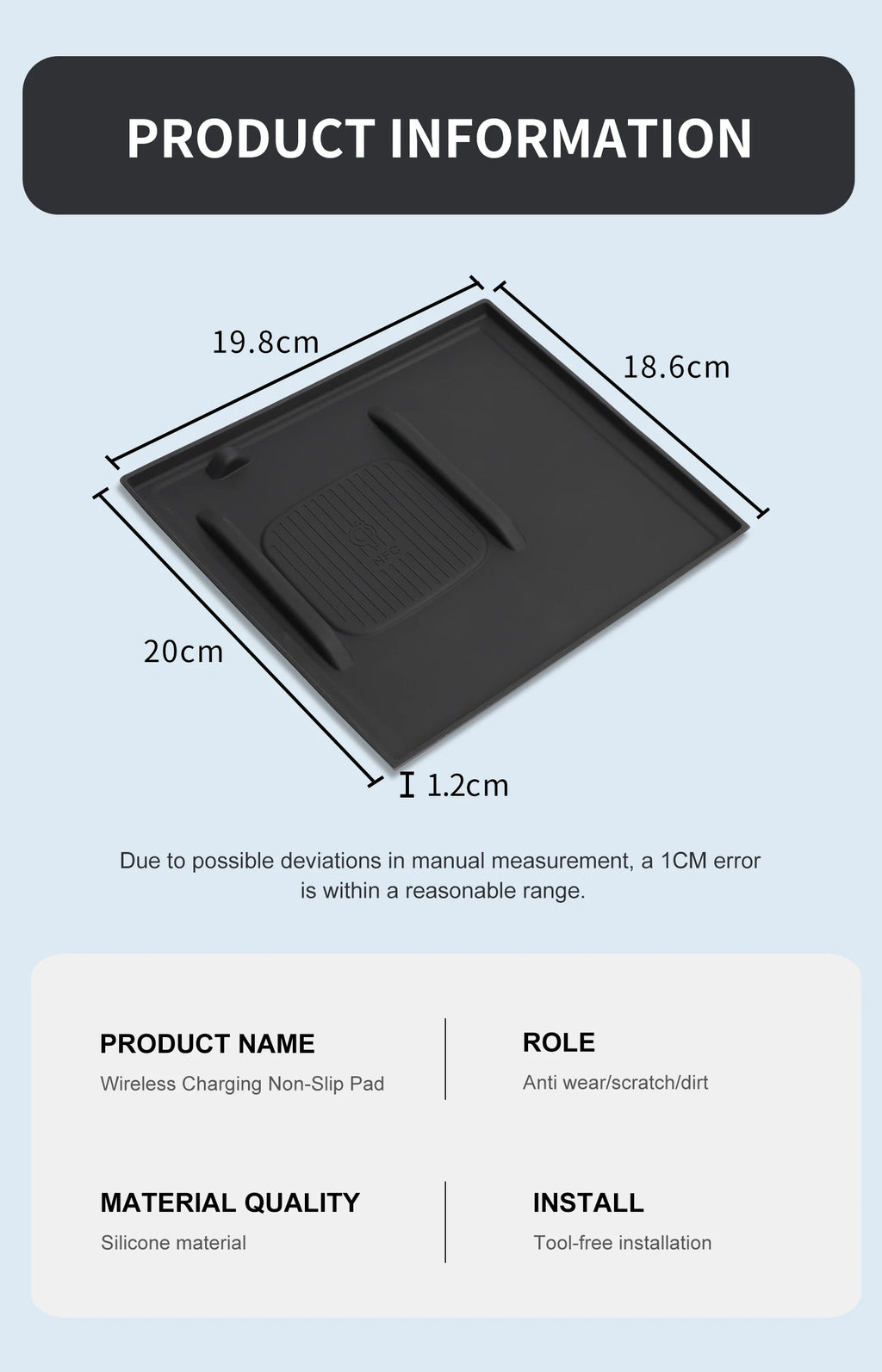 for Hyundai Sonata 2024 N-line Anti-skid Pad Car Phone Non-slip Pad Silicone Accessories (Only The Pad) Vue