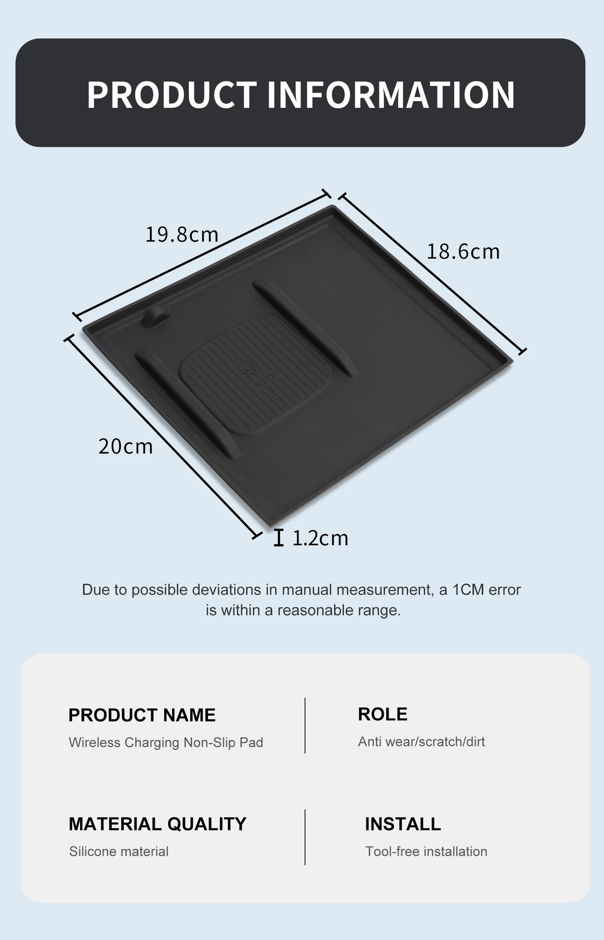 for Hyundai Sonata 2024 N-line Anti-skid Pad Car Phone Non-slip Pad Silicone Accessories (Only The Pad) Vue