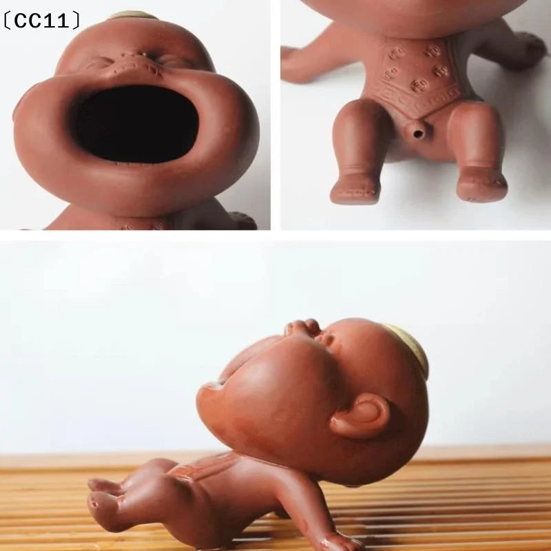 Cute Purple Sand Urine Boy Tea Pet Household Can Raise Tea Table Ornaments Fun Peeing Doll Tea Toy Set Accessories〔CC11〕 Vue