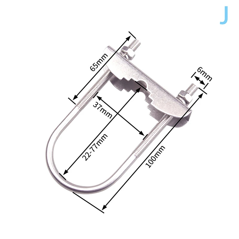M6 U Bolts Mounting Hardware Heavy Duty Anti-Rust Mast To Mast Clamp V Jaw Block Mount Bracket Kit For Outside Home Antenna Vue A10