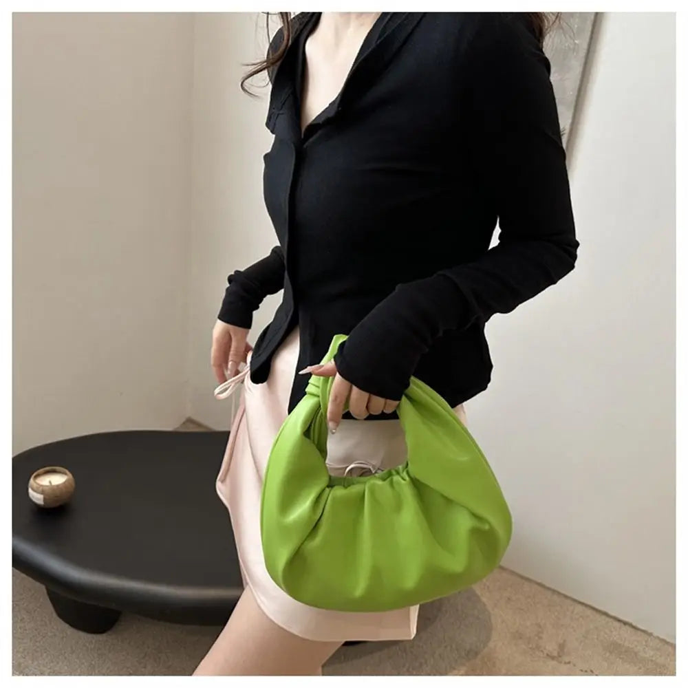 Fashion PU Leather Shoulder Bags Lightweight Solid Totes Large