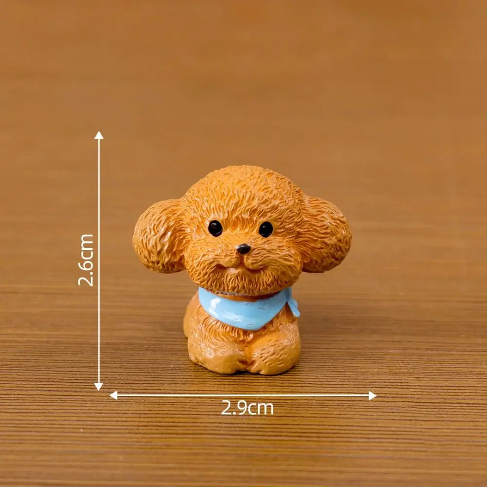 Resin Cute Dog Figurines Miniatures Handmade Realistic Micro Landscape Ornaments Cartoon Funny Animal Figurines Balcony Vue 7