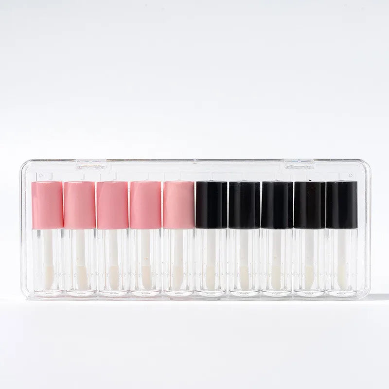 1.2ML Empty Lip Gloss Tube Set Private Label Plastic Refillable Bottles Liquid Lipstick Container lipgloss Sample Mini Tubes Vue pink black 1 set