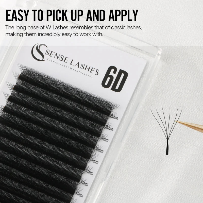 6D W Shape Premade Volume Fan Lash Extensions – Sense Lashes Lash Extensions Vue