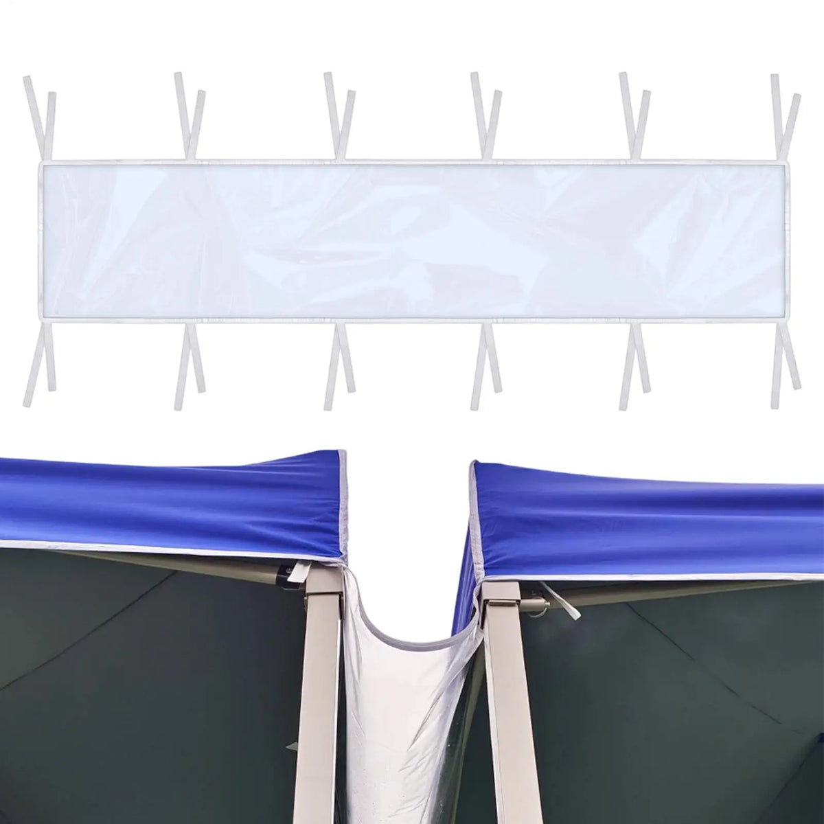 PVC Universal Clear Rain Gutter for Canopy, Awning Water Drainage Extender, Durable Rain Diverter for Outdoor Patio Backyard Vue