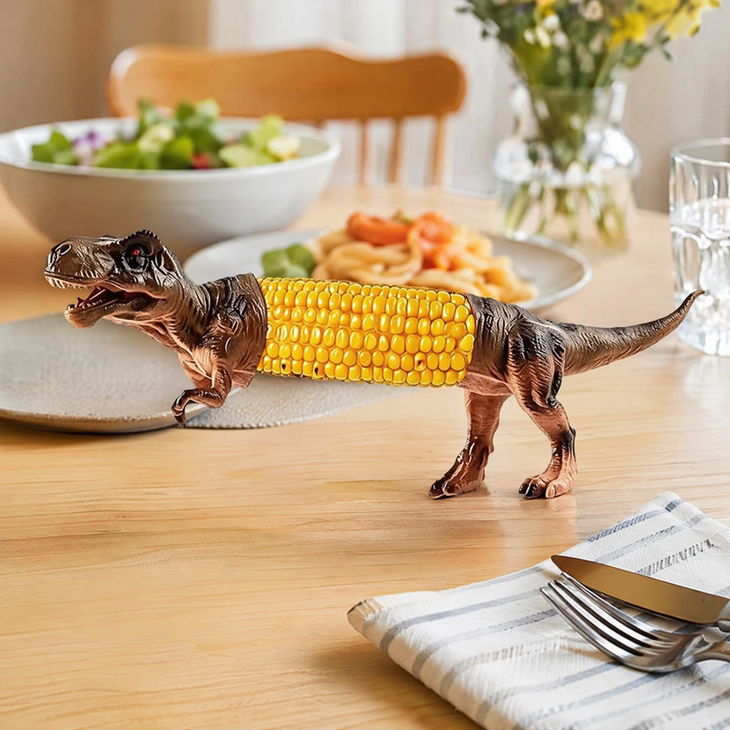 Dinosaur Corn Cob Holders – Reusable BBQ Set with Steel Prongs Corn Cob Holders Vue