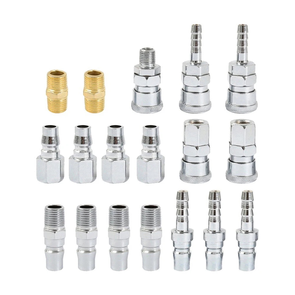 18-Piece Pneumatic Quick Connect Fitting Set | Air Hose Couplings Pneumatic Fitting Set Vue