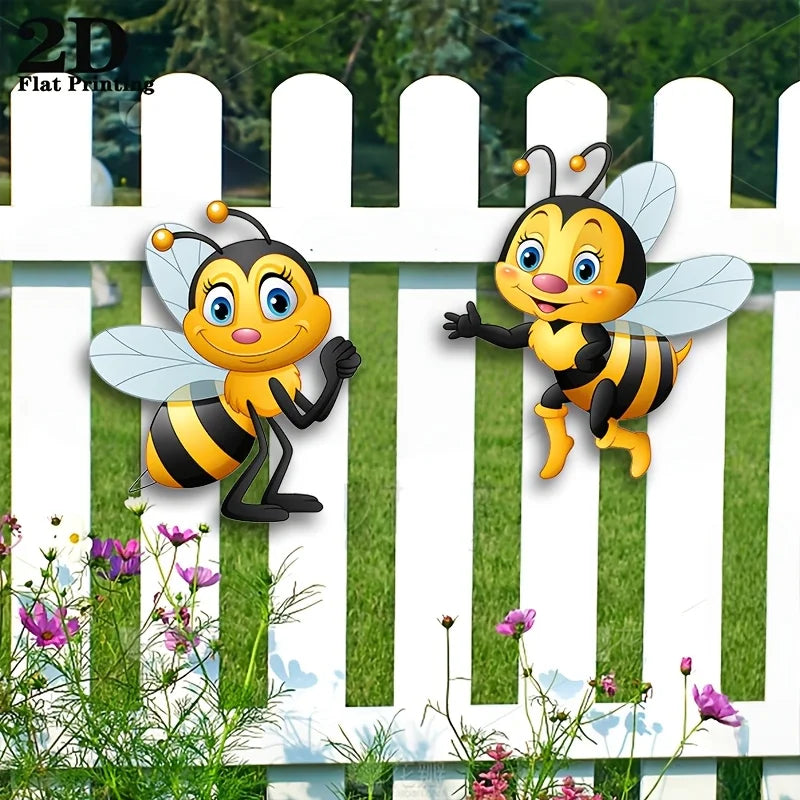 2D Flat Acrylic Bee Bohemian Wall Hanging Patio Fence Garden Perfect
