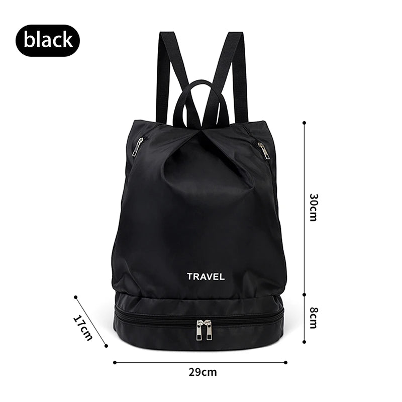 CC11Wet Dry Separation Fitness Bag Swimming Waterproof Travel Sport Vue Black