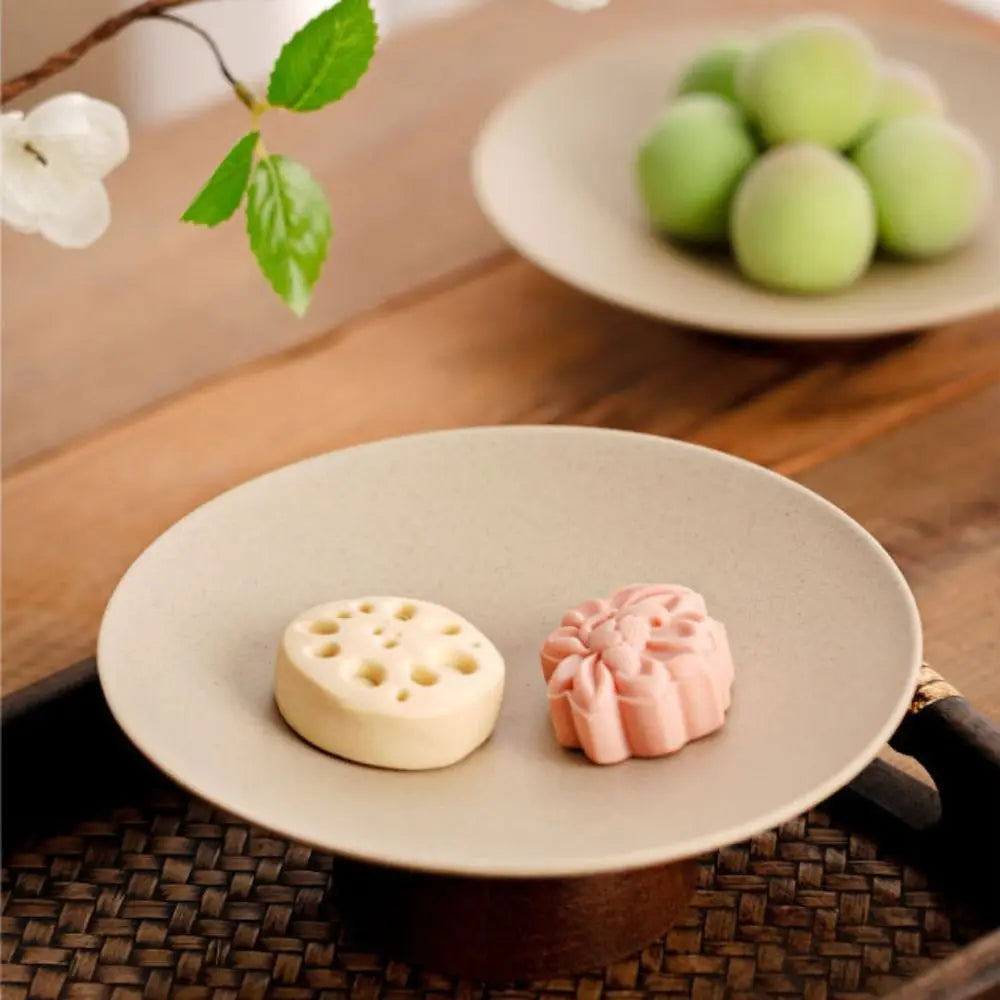 Kitchen Organizer Ceramic Storage Tray Durable Wooden Dessert Tray Reusable Simple Fruit Plate Commercial Vue