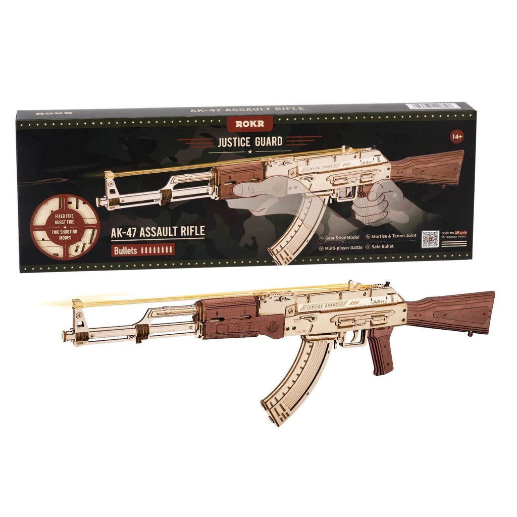 AK-47AssaultRifle Building Block Toy DIY Handmade Wooden Puzzle Assembly Model Educational Toys Simulation Model Vue Pine