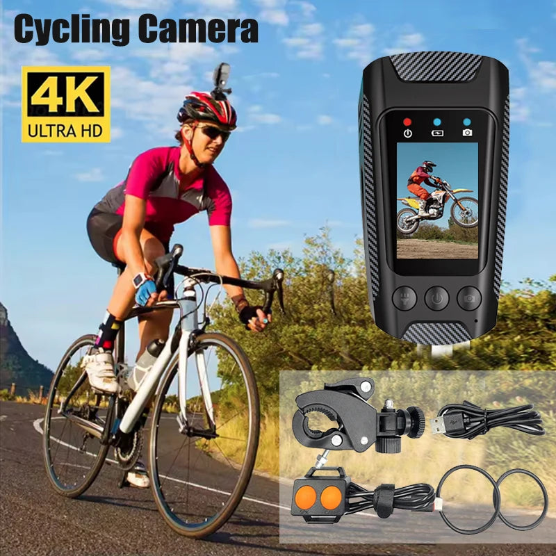 HD 4K 60fps Action Camera Bike Motorcycle Helmet Camera 1080P Outdoor Sport Cam 2inch Screen DV 20MP Bicycle Driver Recorder Vue