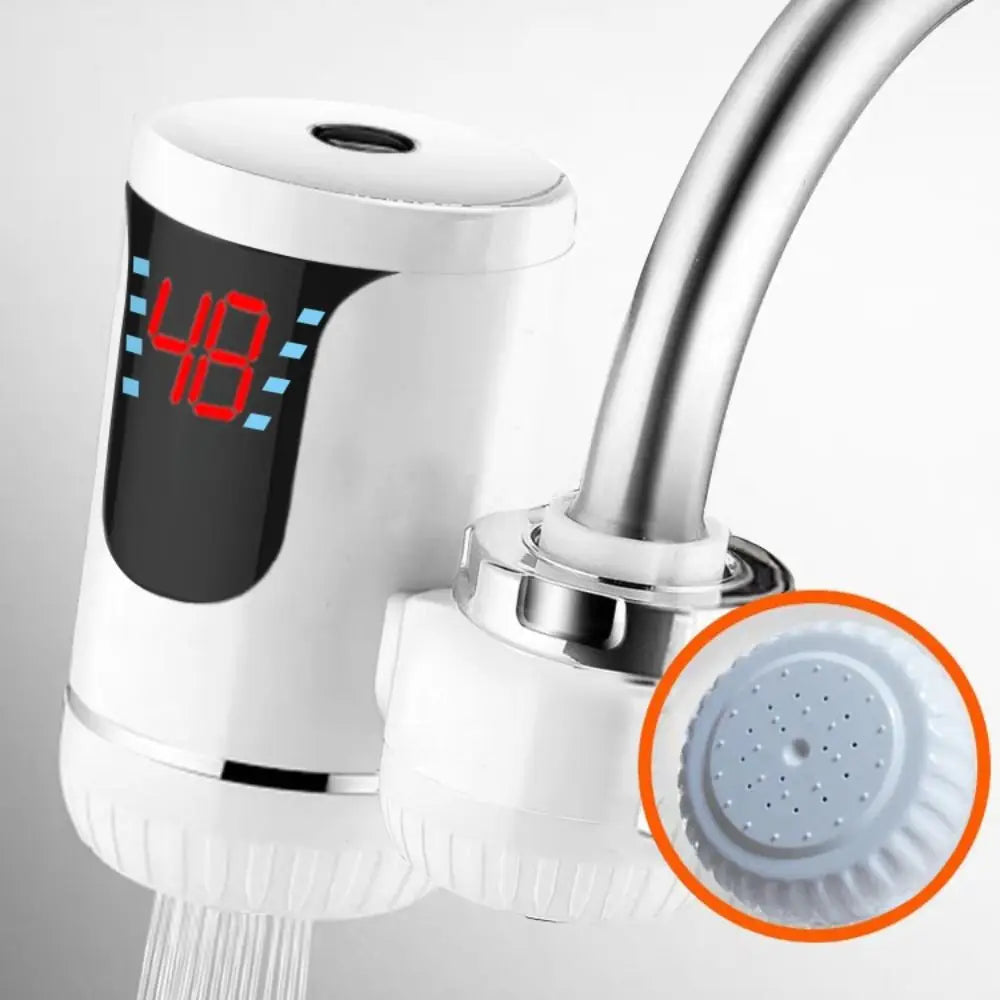 3000W Power Instant Electric Water Heater Digital Display Double Modes Tankless Water Heater Rapid Heating Rotatable Tap Vue