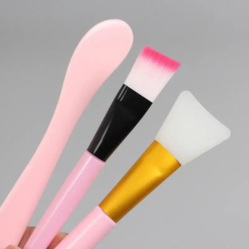 7Pcs DIY Facial Mask Mix Kit Soft Silicone Brush Spoon Spatula Face Mud Bowl Home Beauty Supply Vue