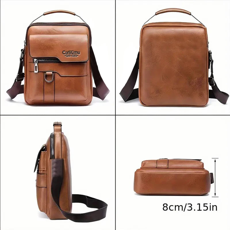Sleek Multi-color Faux Leather Crossbody Bag Adjustable-strap