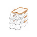 Food Grade Automatic Rolling Egg Container Transparent Large Capacity Large Egg Holder Stackable with Lid Refrigerator Egg Rack Vue Brown 3 Layers