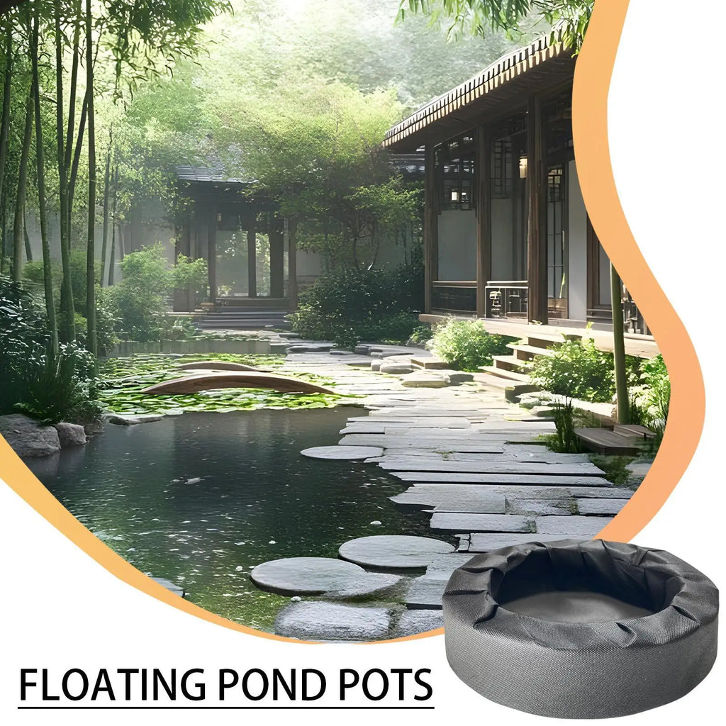 18cm/27cm Fabric Floating Pond Planter Aquatic Flower Container Floating Garden Island Pot for Outdoor Water Pond Aquatic Plants Vue
