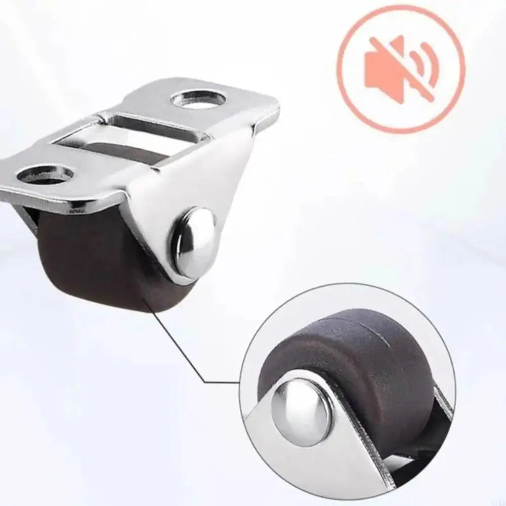 4pcs 1/2 Inch Furniture Mini Casters Steel Top Plate Multifunctional Drawer Slide Wheel Pulley Rubber Roller Vue