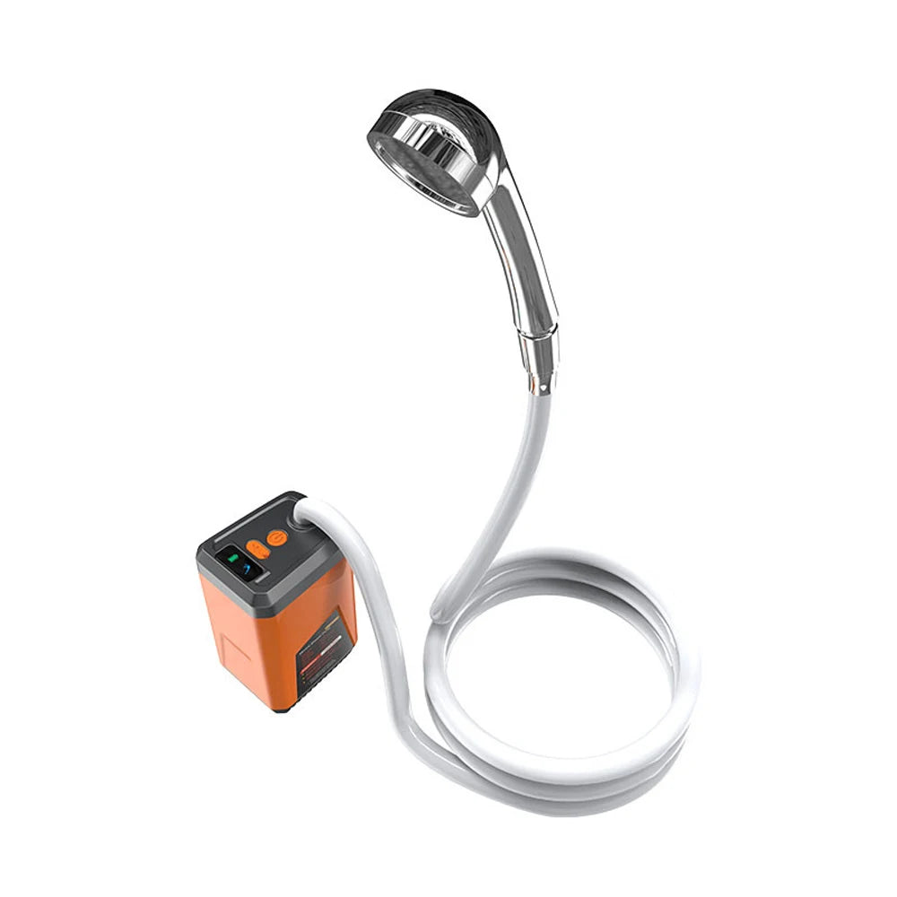 Portable Camping Shower Outdoor Electric Shower Pump Rechargeable Battery Powered Shower Waterproof Support 3 Water Modes for Vue one gears orange