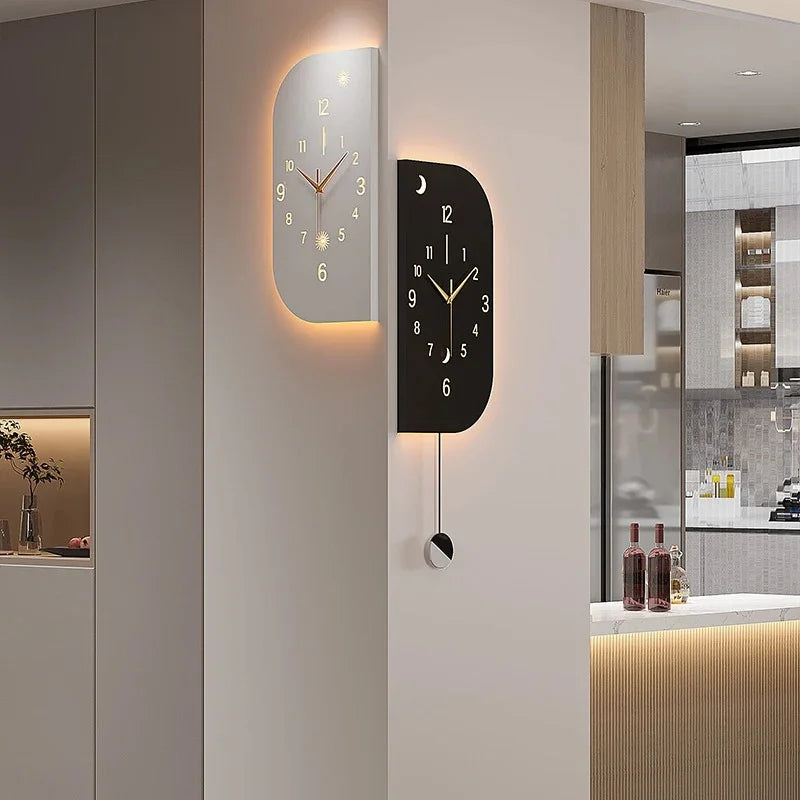 Modern Corner Double Sided Wall Clock High End Minimalist Design For Living Room Entryway Home For Couples Christmas Gift Vue