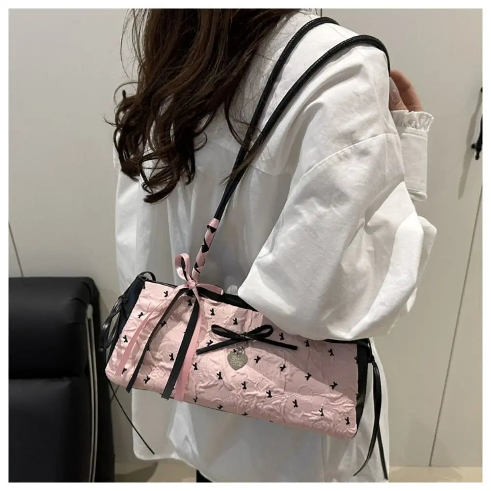 Elegant Korean Bow Decoration Women's Handbag Niche PU Material