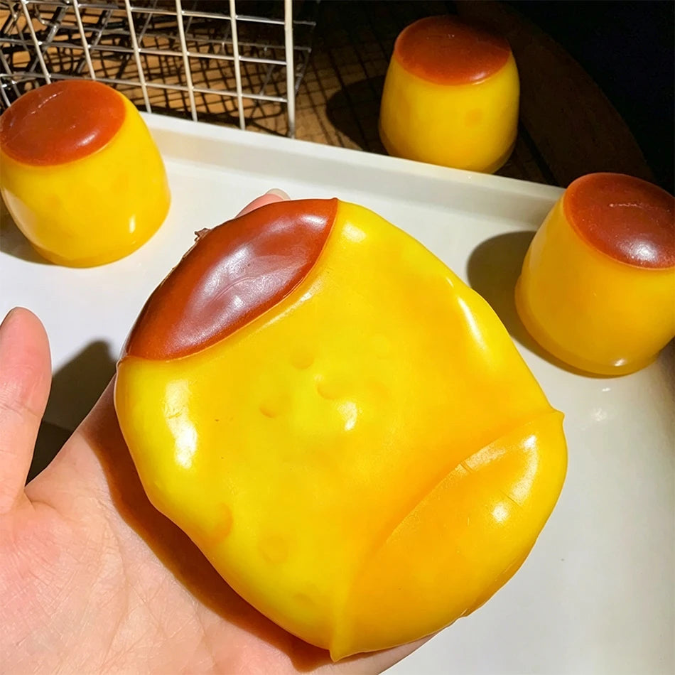 crunchy squishy Handmade Pudding Shape Crackle Squeeze Toy Crunchy Filler Inside Squishy Ball Anti-anxiety Stress Relief Toy Vue