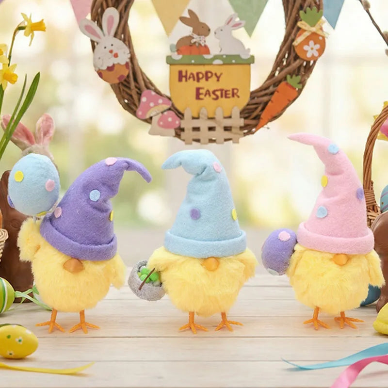 1-5PCS Easter Decor Instagram Cute Egg Chick Doll Ornament Festival Party Gift Home Decoration Seasonal Display Vue