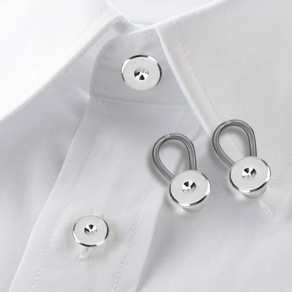 6pcs Metal Collar Extenders Neck Extender for Expansion of Men Women Shirt Dress Trouser Coat Collars Pants Buttons Extenders Vue
