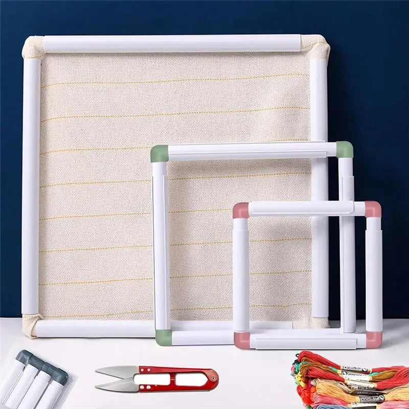 ABKW-Square Embroidery Hoops Punch Needle Hoops Embroidery Quilting Fram 3-Pack As Shown Vue