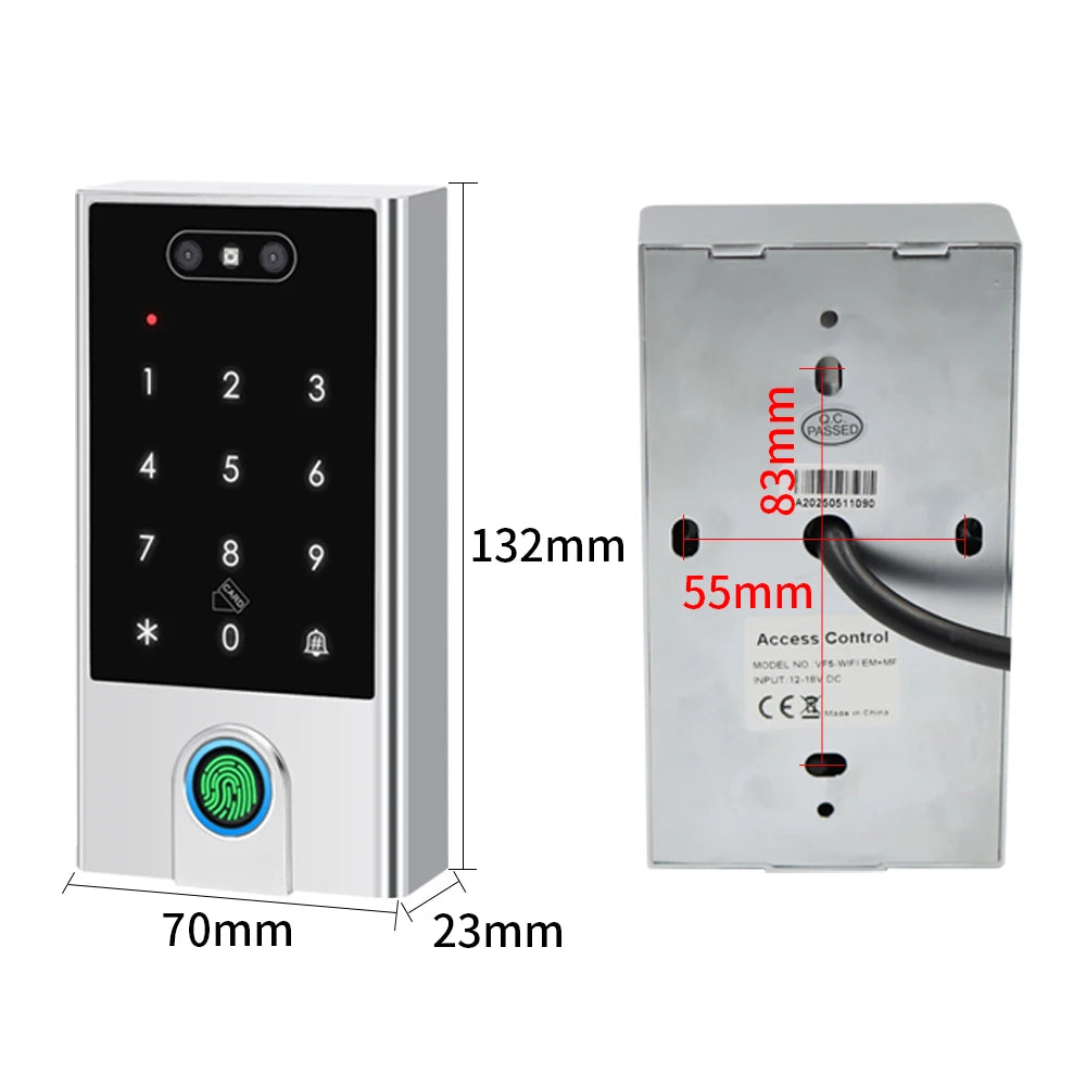 support tuya app Wifi 125KHz13.56MHZ RFID Access Control Reader Facial Recognition Biometrics Fingerprint Wiegand Access Control Vue