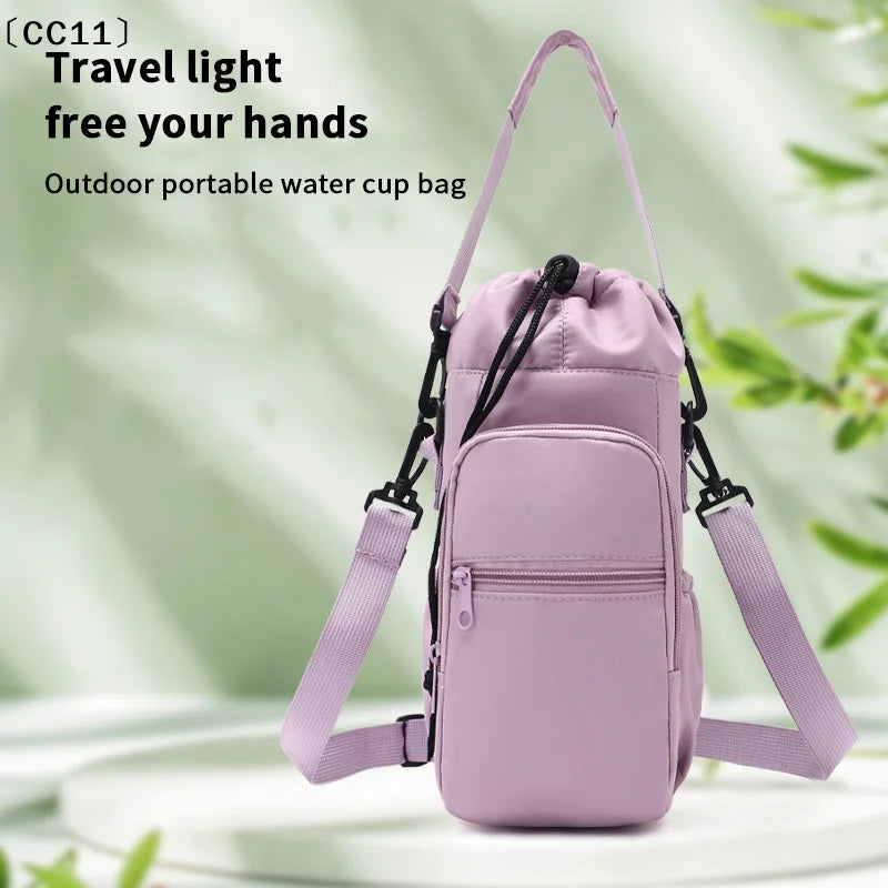Portable Water Bottle Bag Adjustable Strap Thermal Mugs Insulated