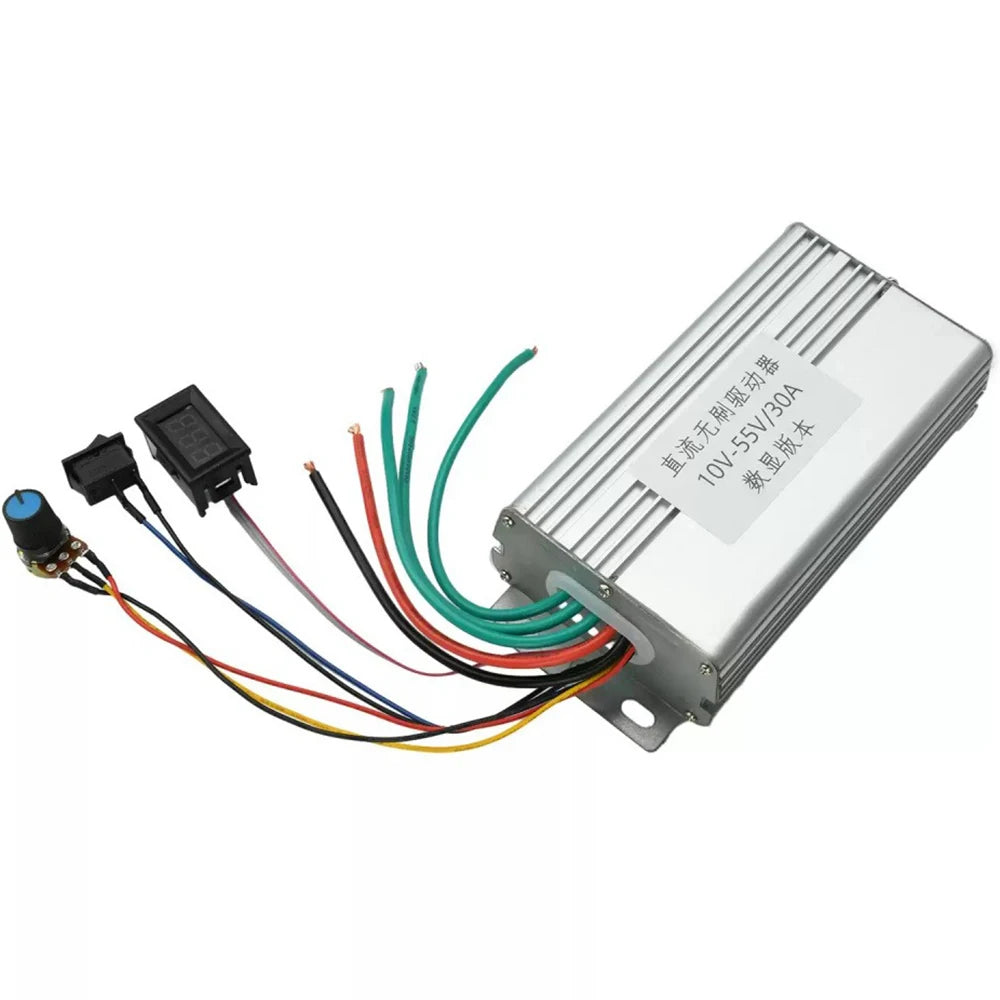 0-100% Digital Display Motor Speed Governor 30A DC10-55V Brushless Motor Speed Regulator Forward and Reverse Controller No Hall Vue Default Title