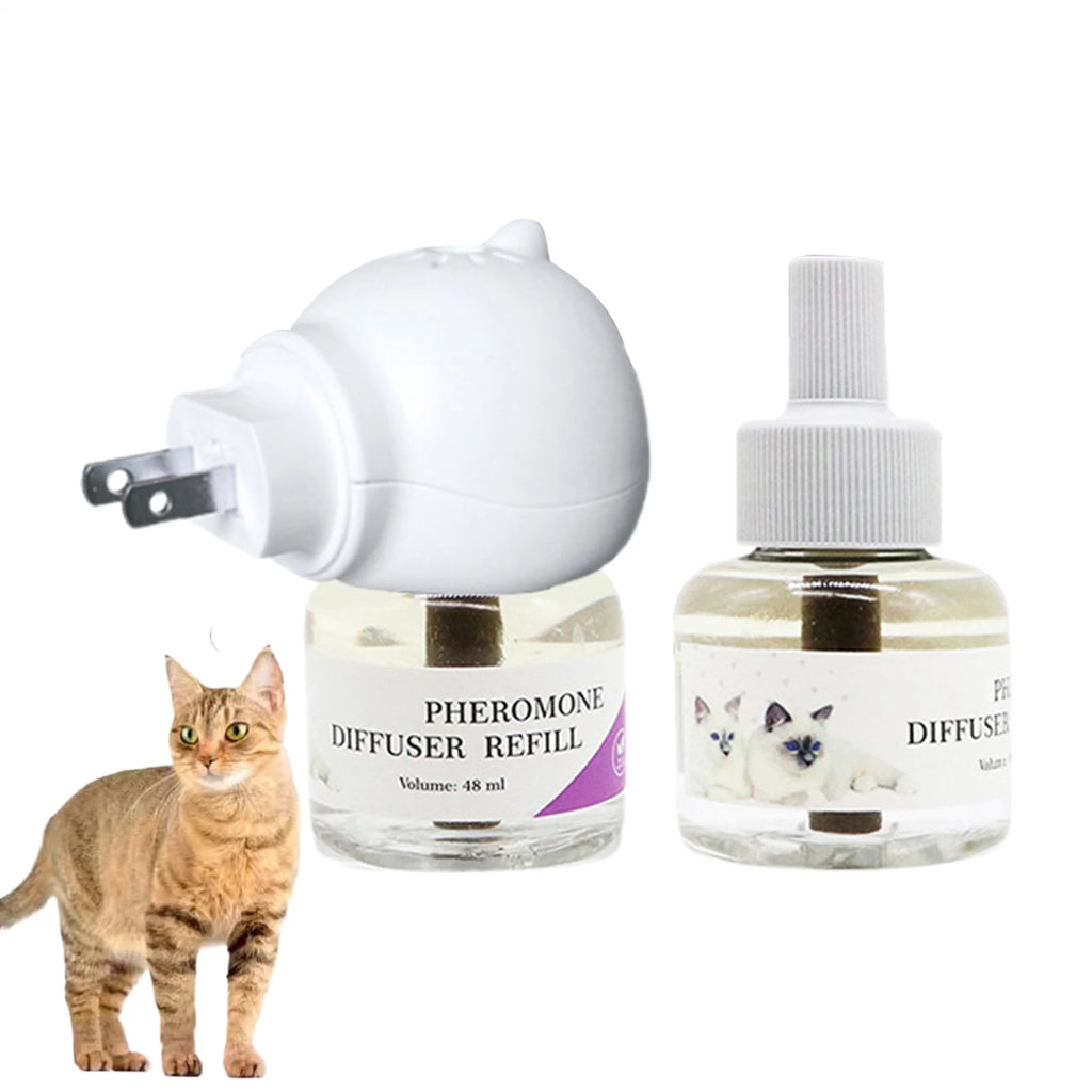US/EU/UK Pheromone Diffuser To Calm Cats Calming Pheromone Diffuser For Calm Relaxing Home Indoor Cat Calming Aid Supplies Vue