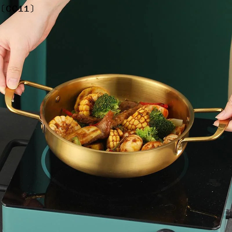 Food Grade Stainless Steel Pot With Dual Handles For Home Commercial Use Hot Pot Seafood Ramen Dry Pot〔CC11〕 Vue