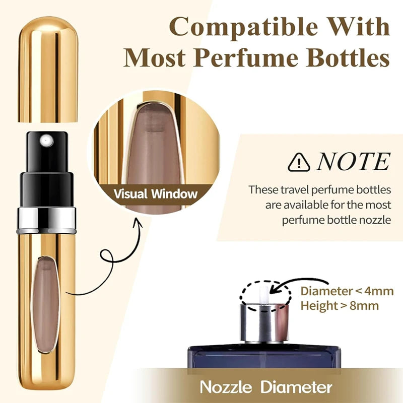 1/4Pc 5ml Perfume Atomizer Portable Liquid Container For Cosmetics Traveling Nalsyao Mini Aluminum Spray Empty Refillable Bottle Vue
