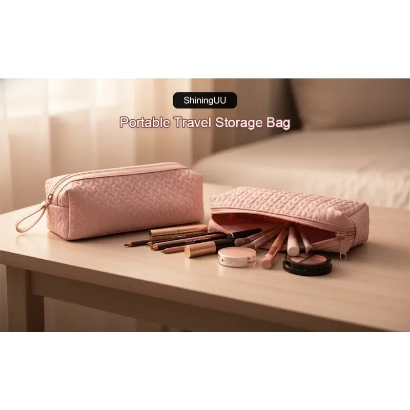 Fashion Travel Storage Bag, Travel Hair Dryer and Makeup Organizer, Portable Hair Tool Storage Bag Travel Protective Case(Pink) Vue