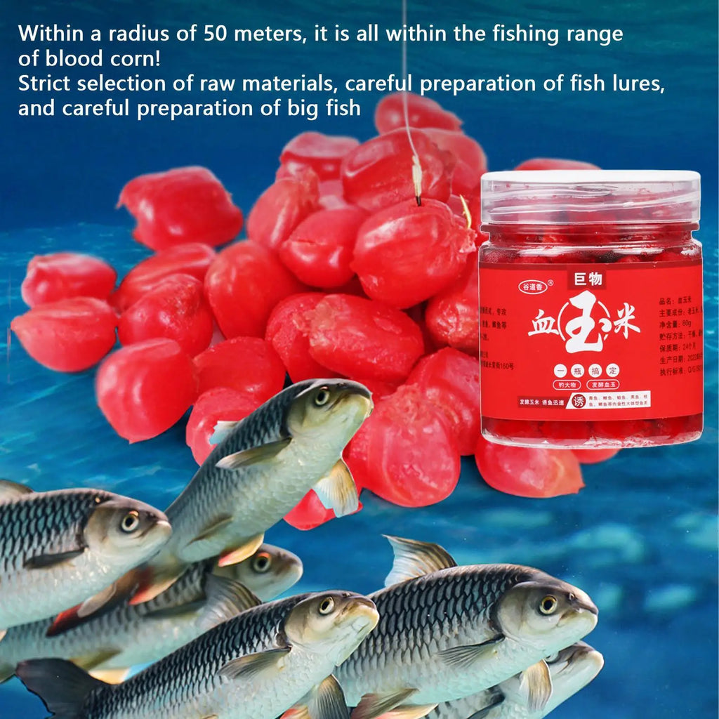 80G Blood Corn Fish Attractants Concentrated Fish Bait Additive Fish Lures For Trout Carp Snakehead Tilapia Bighead Quick Lure Vue
