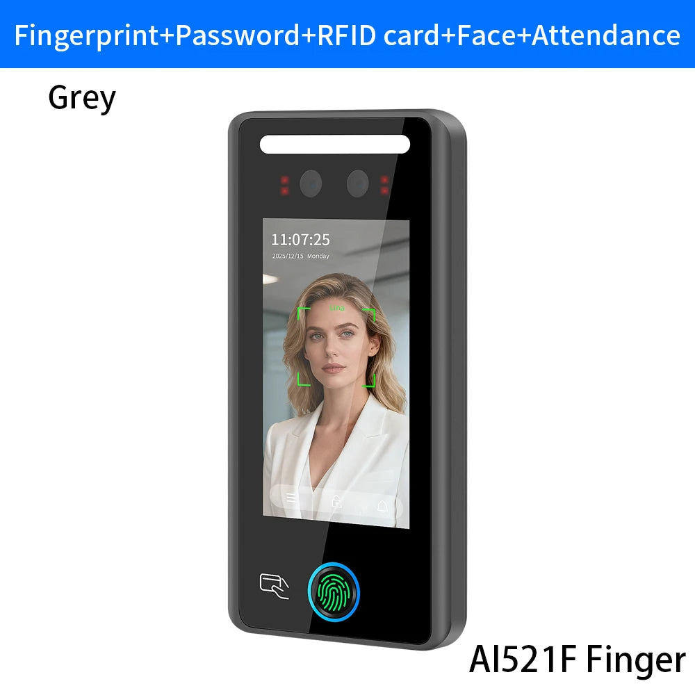 AI Biometric Wall Mount Face & RFID Recognition Terminal 4.5-inch WG26/34 Card Reader for Time Attendance Access Control System Vue AI521F-EM