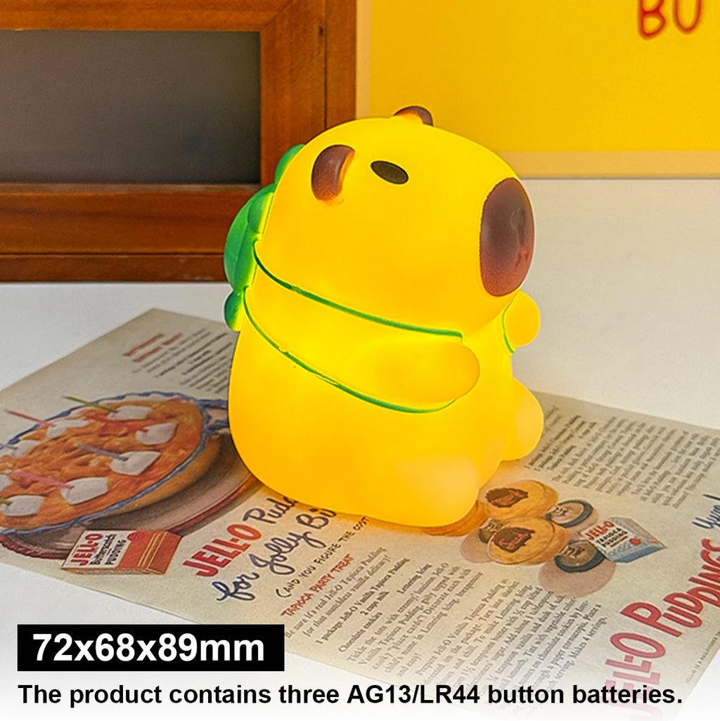 Cute Pet Capybara Night Light Cartoon Bedside Living Room Light Cute Dimming Sleep Sleep Night LED Capybara Room Decor Dimming Vue B